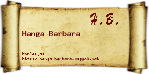 Hanga Barbara névjegykártya